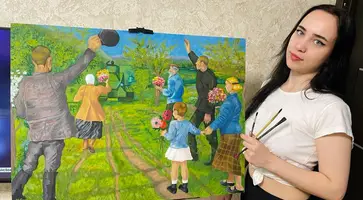 Юная художница из Кропоткина пишет картины в поддержку бойцов СВО
