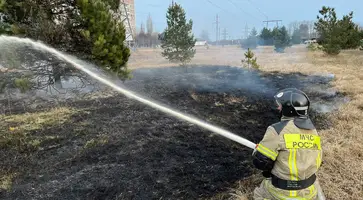 В Кавказском районе пожарные потушили возгорание сухой травы и мусора