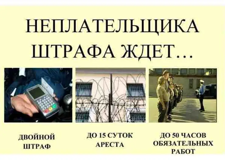 Отдел МВД России по Кавказскому району напоминает о необходимости своевременной оплаты административного штрафа