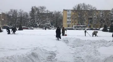 Культработники вышли на расчистку снега