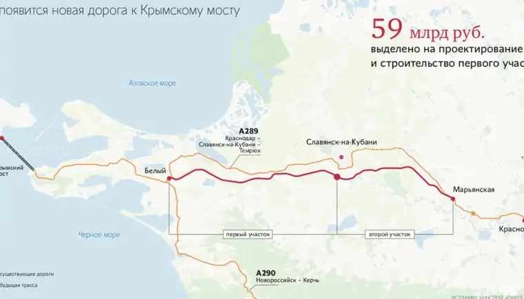 Власти приступают к строительству автомагистрали от Краснодара до Крымского моста