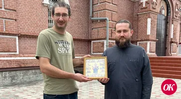 Ветеринар из Московской области Александр Воронцов передал Свято-Покровскому храму города Кропоткина икону в помощь болящим животным