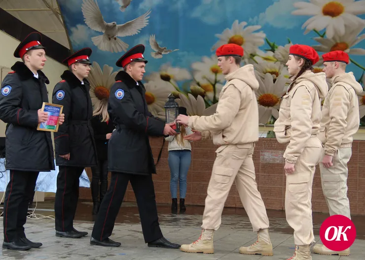 Молодежь Кавказского района передала лампаду памяти в Тбилисский район