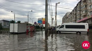 В Краснодаре из-за ливня подтопило несколько улиц