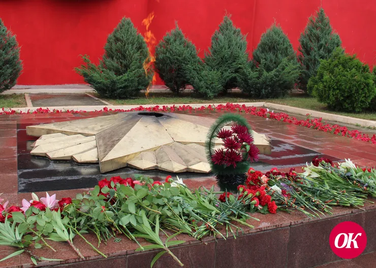 Возложение цветов к Вечному огню в День памяти и скорби