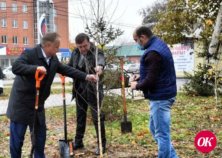 В Кропоткине пополняют зеленые зоны новыми саженцами