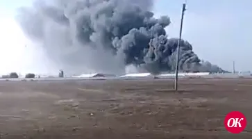 В Усть-Лабинске загорелась птицефабрика