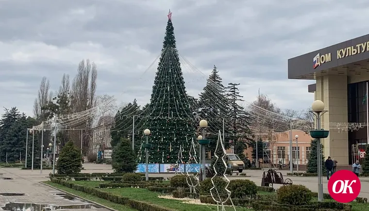 Над главной елкой Кропоткина устанавливают мерцающий купол