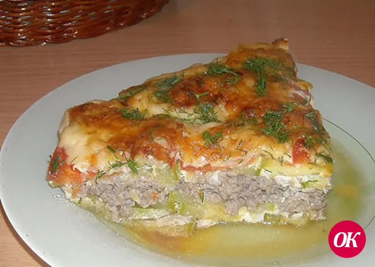 Запеканка из кабачков с фаршем