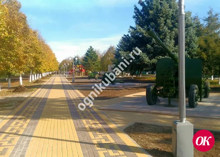 На Аллее Славы в станице Кавказской идут последние приготовления к открытию