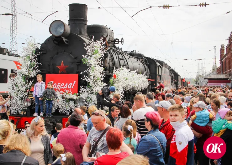 Сегодня на станцию Кавказская прибыл ретро-поезд Победы