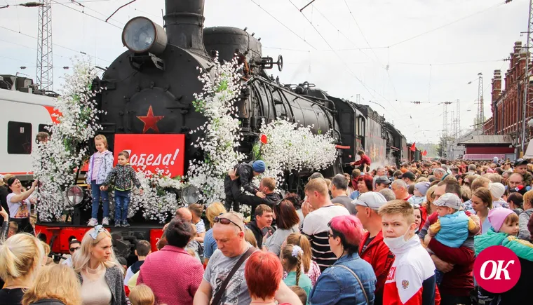 Сегодня на станцию Кавказская прибыл ретро-поезд Победы
